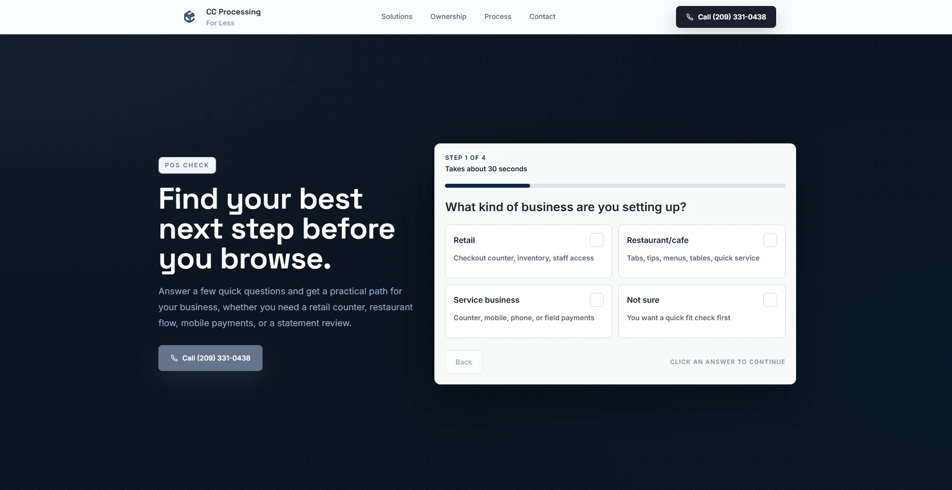 CC Processing For Less website screenshot
